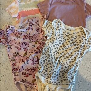 Cloud Island Pink and Cream Bodysuit Set